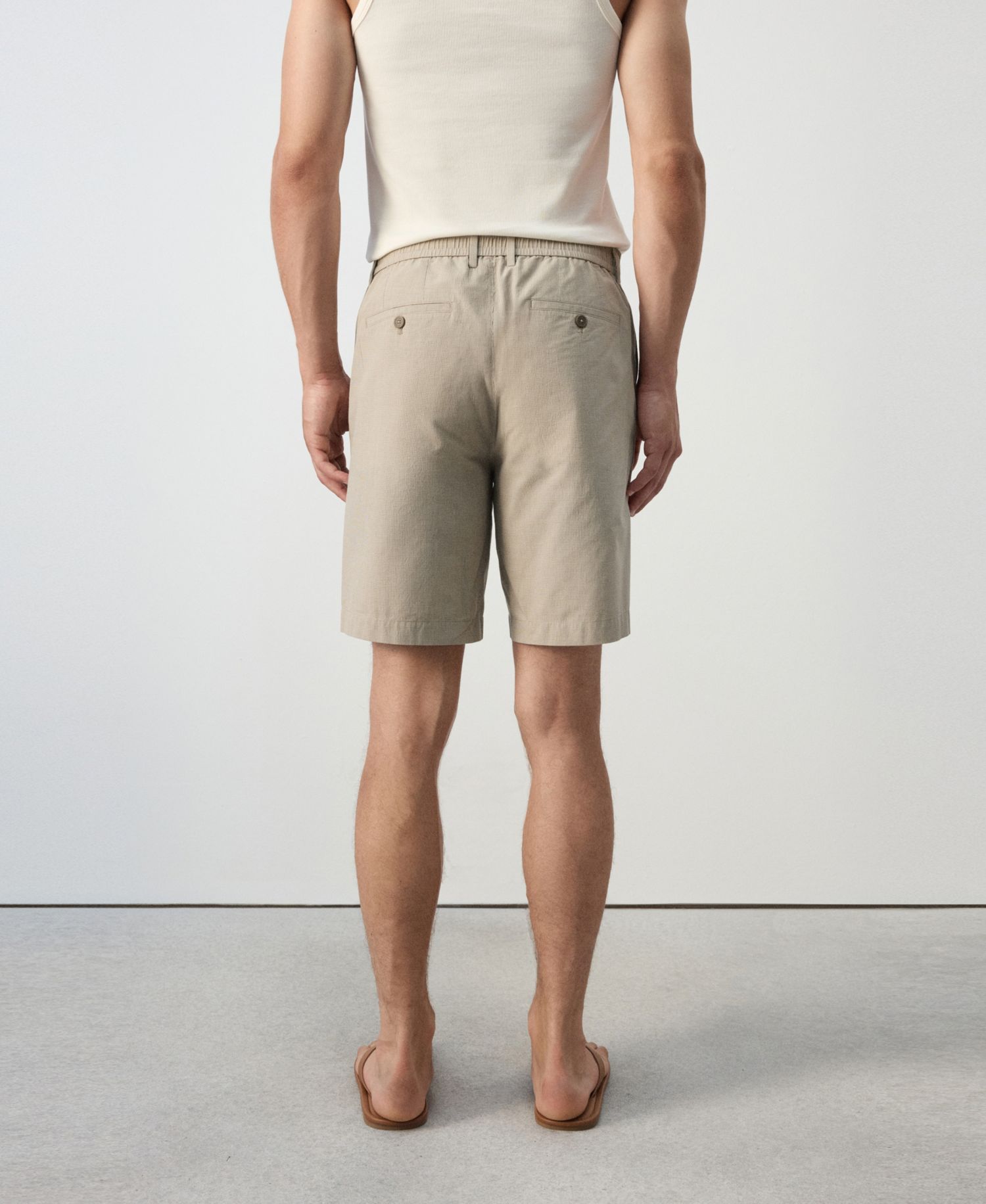 Men's Slim-Fit Micro-Check Bermuda 8.54" InseamShorts