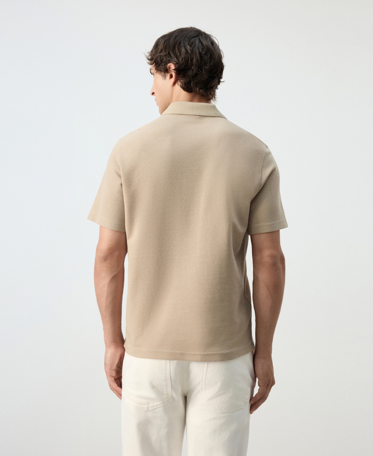 Mango Men's Essentials Slim-Fit Pique Cotton-Blend Polo Shirt
