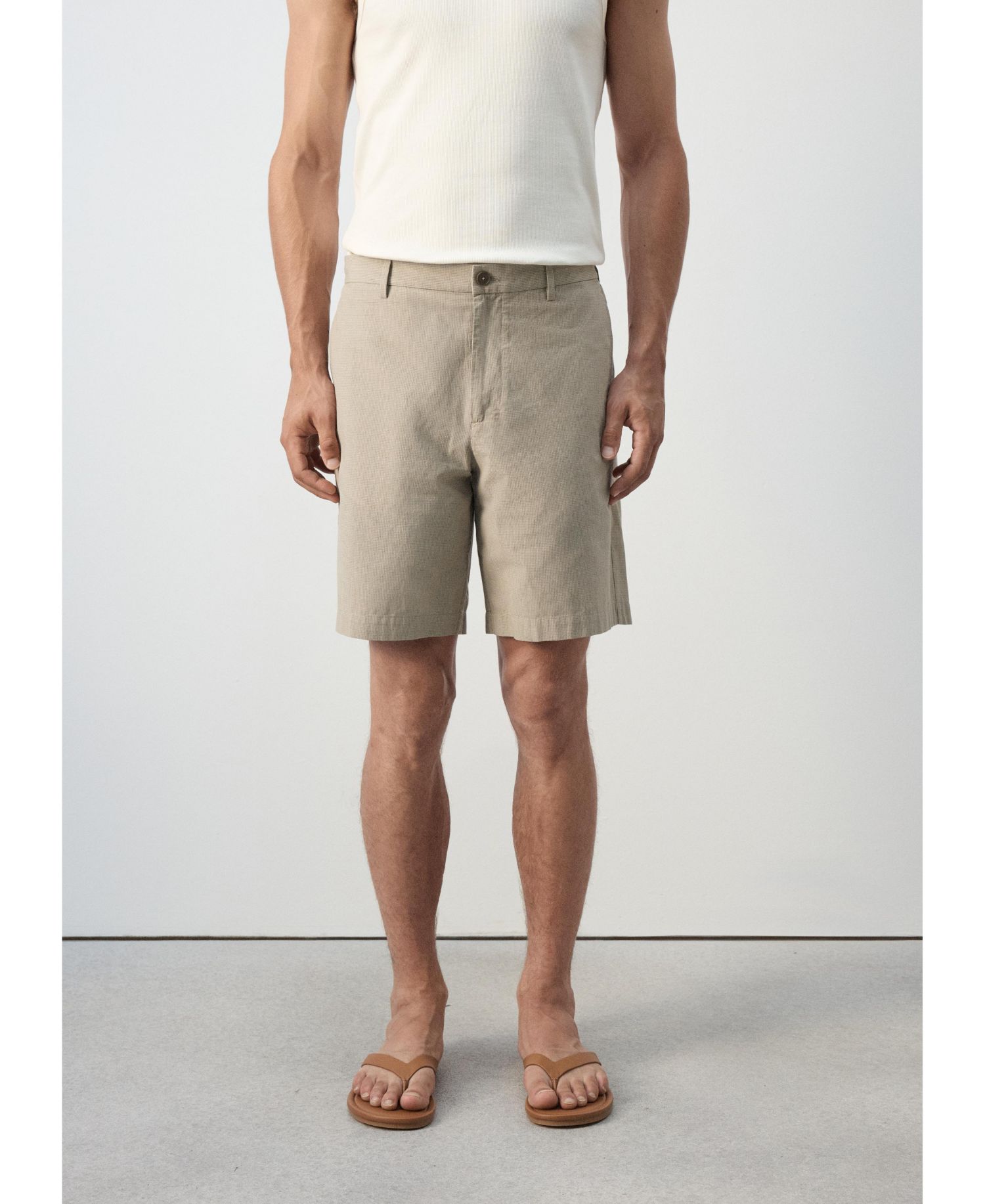 Men's Slim-Fit Micro-Check Bermuda 8.54" InseamShorts
