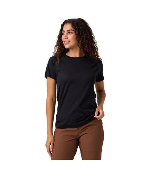 Женская футболка Backcountry Wasatch Adventure RWS Merino Lt-Wt Tech Tee Short-Sleeve Performance Tops, цвет: Чёрный