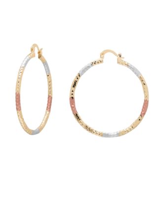 Tri-Color 45mm Hoop Earrings