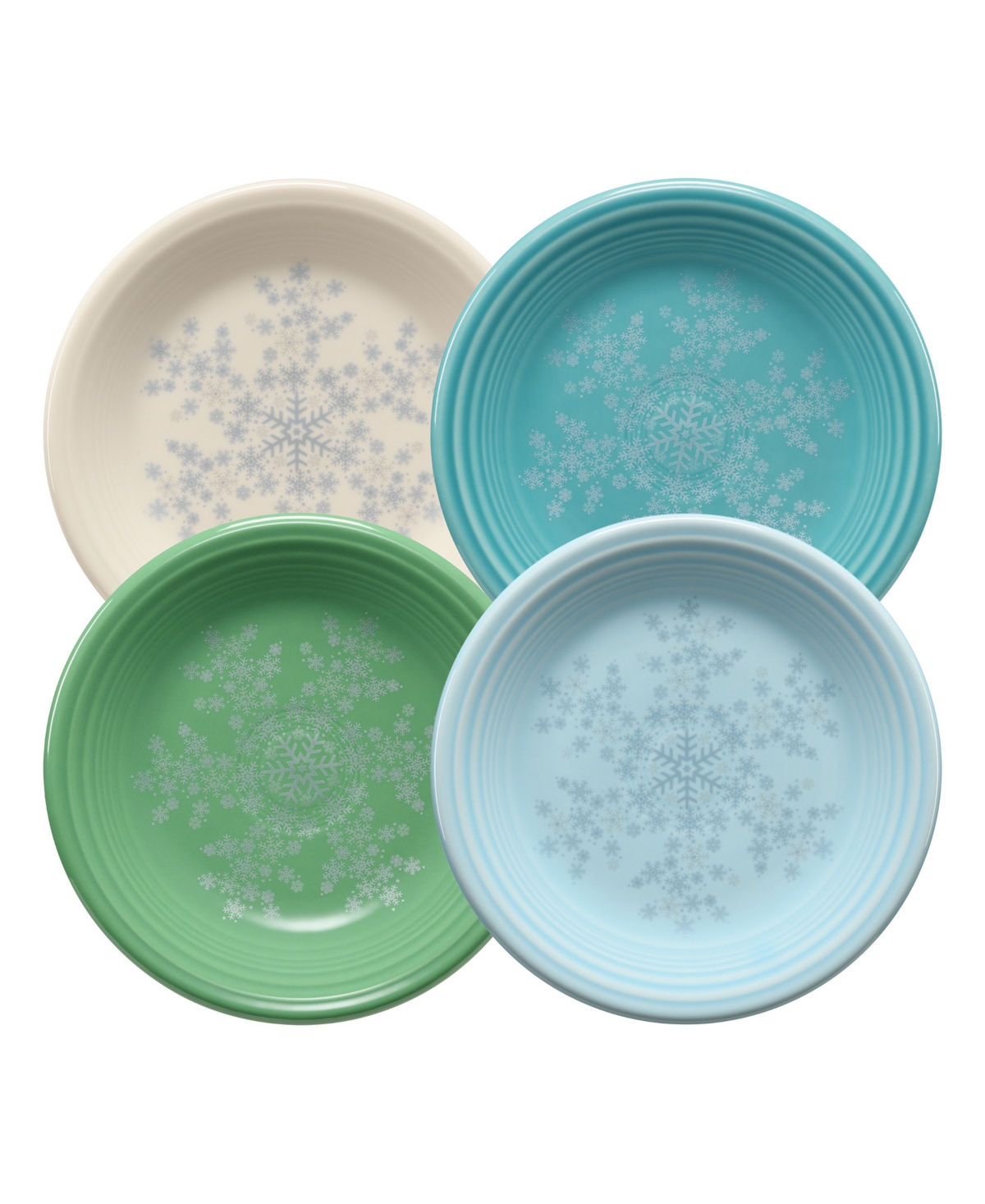 Fiesta Snowflakes Classic Rim Salad Plates, Set Of 4, Exclusively At Macy's In Multi