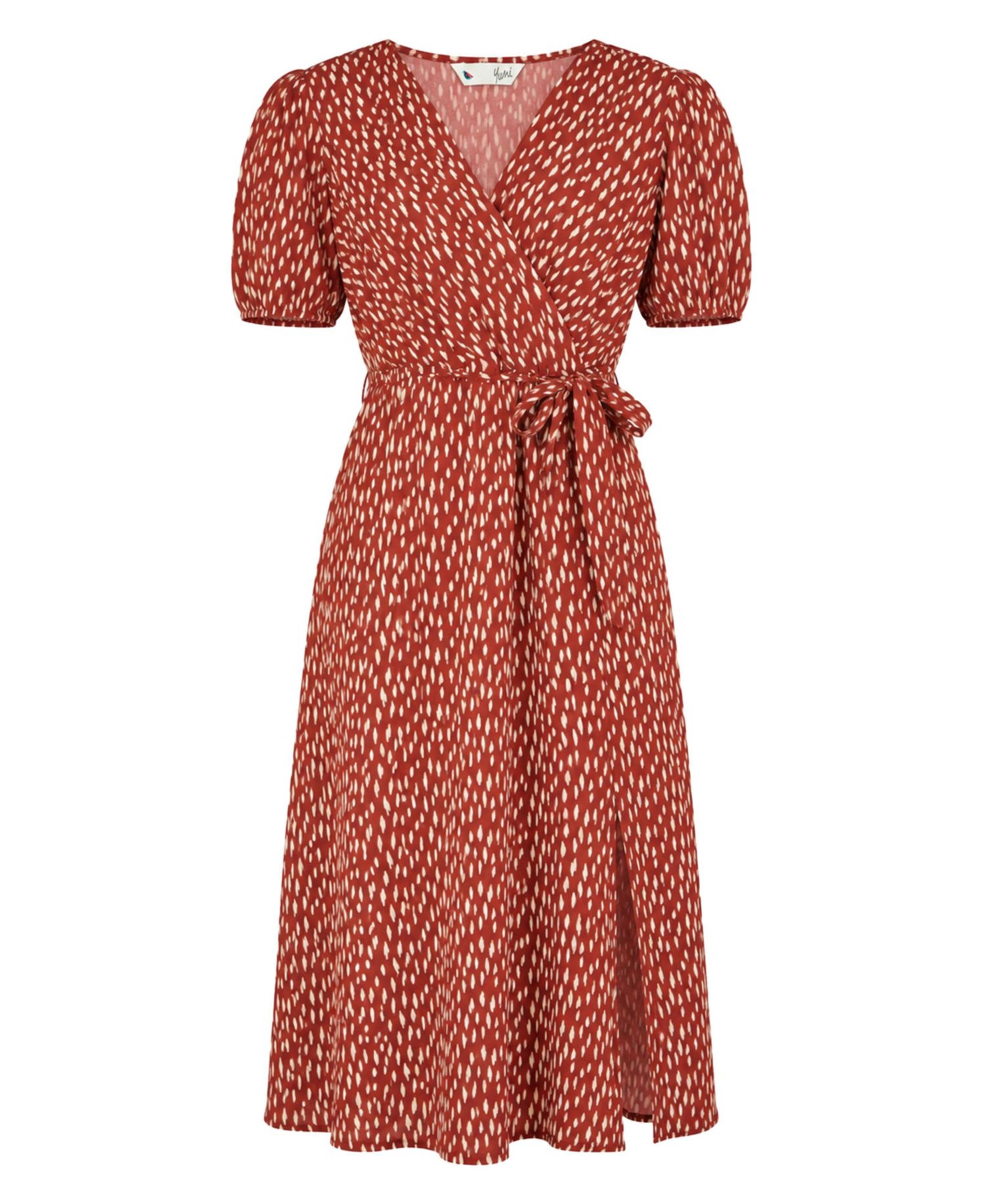 Women's Spot Wrap Midi Dress