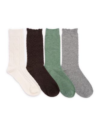 Women's 4 Pair Pack Crew Wool Blend Socks