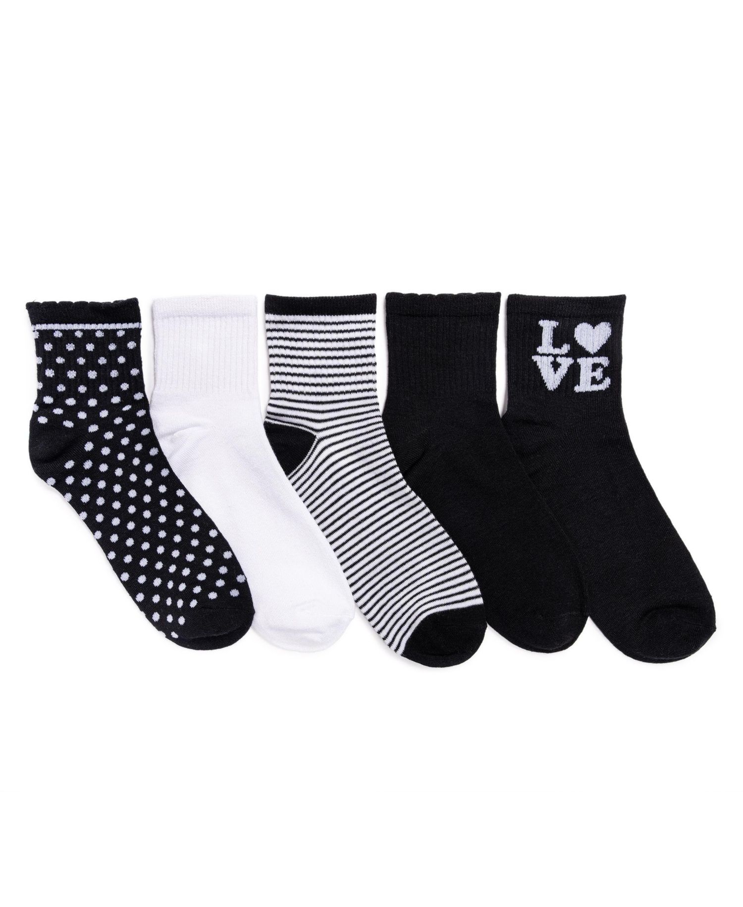 Women's 5 Pair Pack Quarter Crew Novelty Bamboo Socks