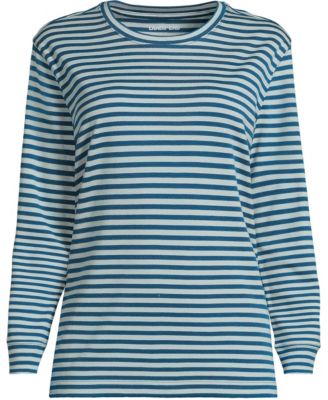 Plus Size Cotton Relaxed Long Sleeve Crew Neck