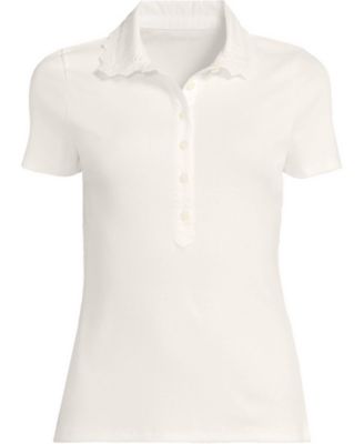 Plus Size Short Sleeve Micro Rib Woven Collar Polo
