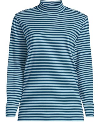 Plus Size Relaxed Cotton Long Sleeve Mock Turtleneck