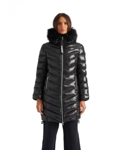 Женское пальто JACK1T Longline Hooded Down Coat, цвет: Чёрный