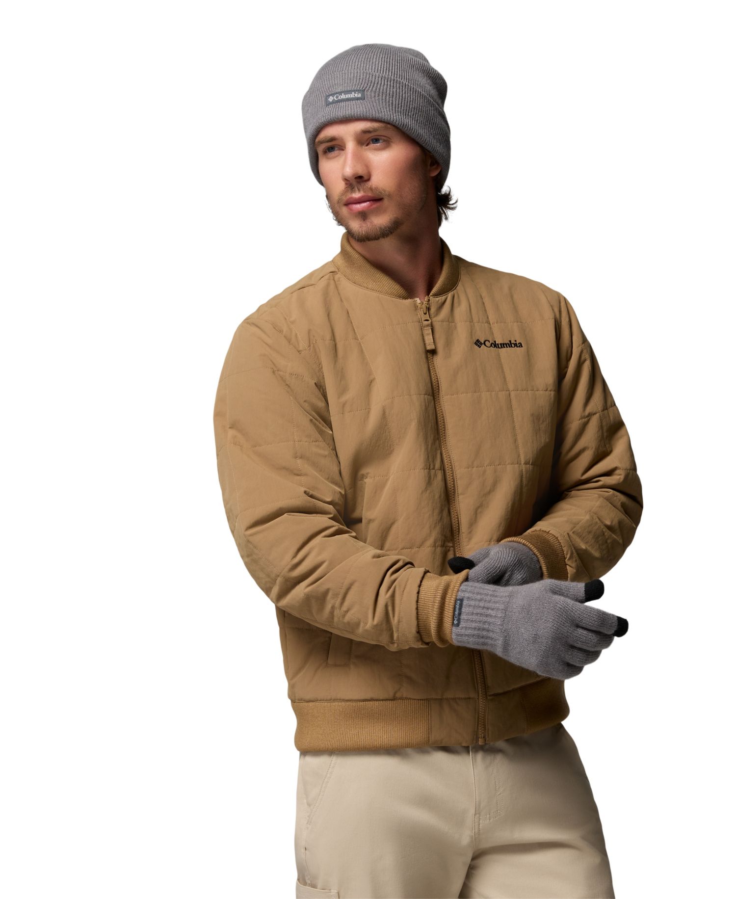 Touchscreen-Compatible Knit Beanie and Gloves, 2-Piece Set