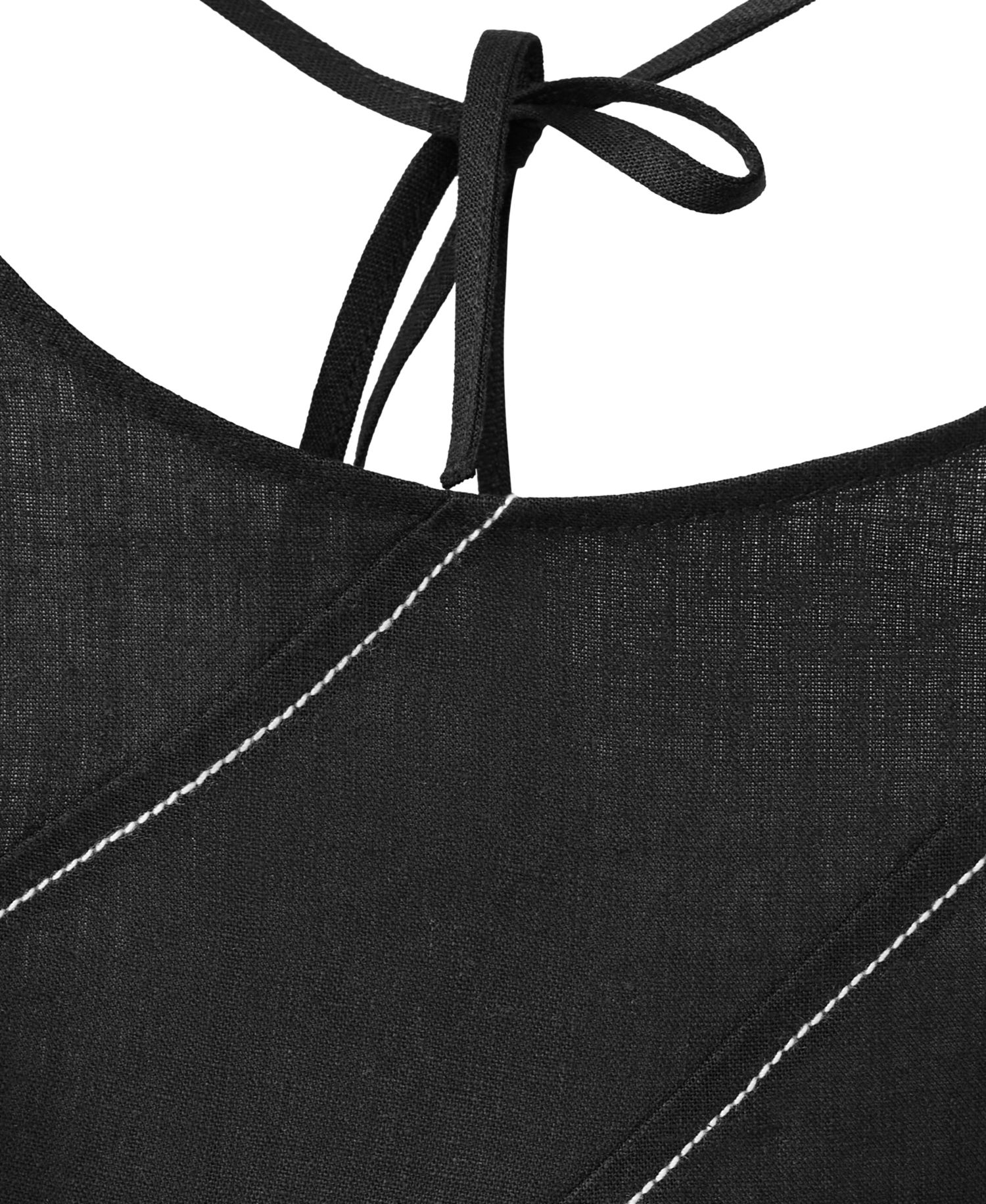 Women's A-Line Midi Linen-Blend Dress
