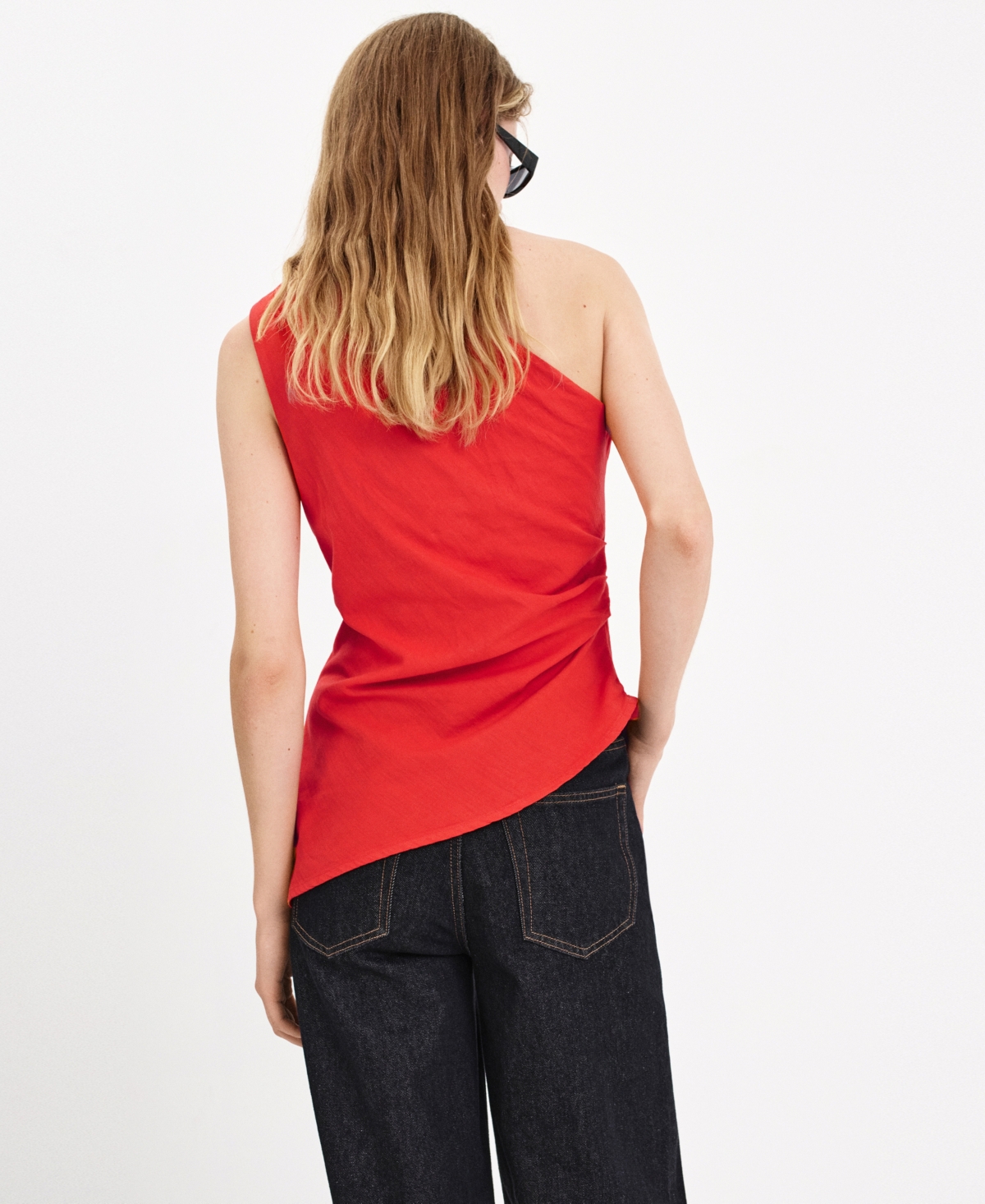 Mango Women's Draped Detail Asymmetrical Top