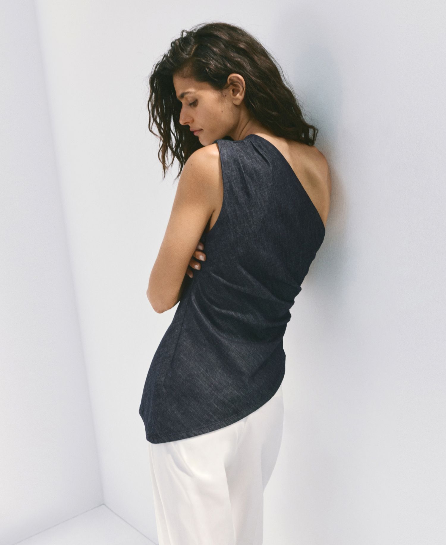 Women's Asymmetrical Fitted Cotton Tank