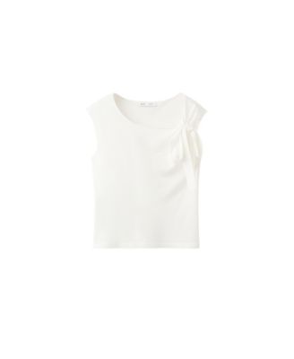 Women's Sleeveless Crewneck Bow-Detail Sweater