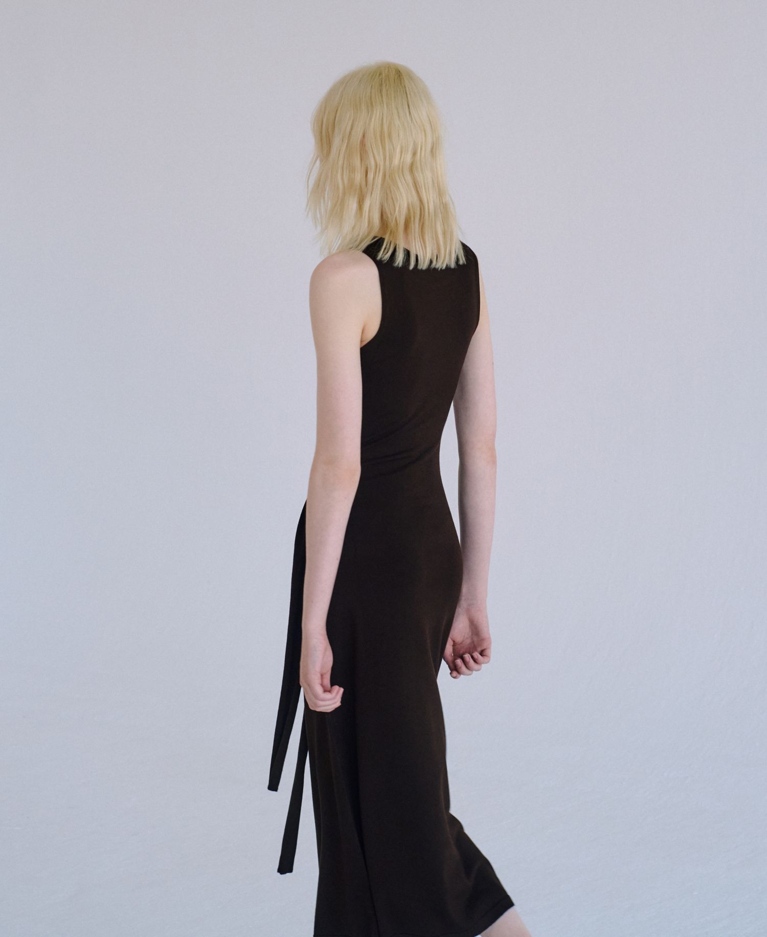 Women's Crewneck Sleeveless Midi Sweater Dress