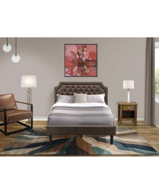 GB25F-1GA08 2-Pieces Full Size Bed Set with Platform Bed and an Antique Walnut Nightstand