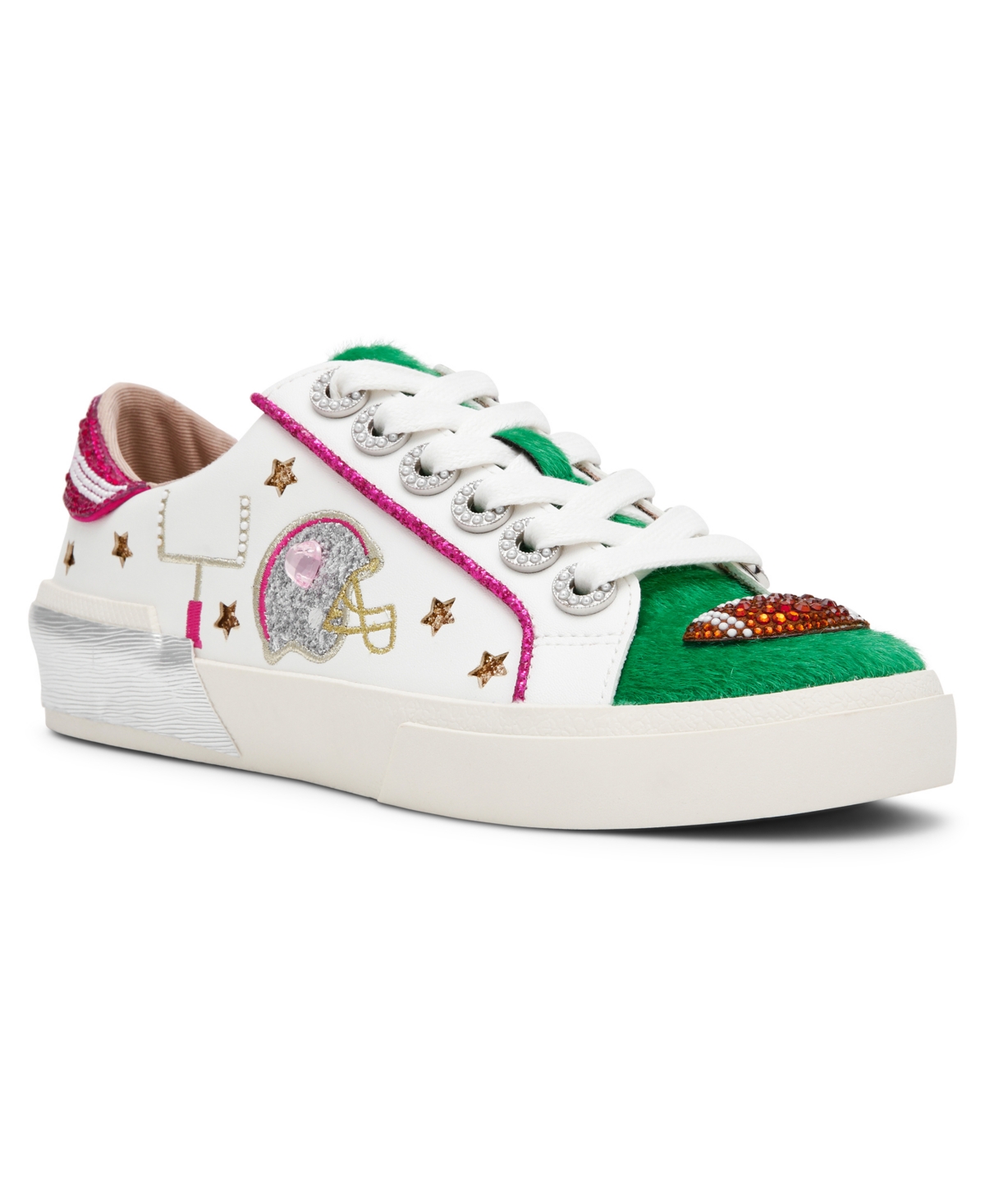 Betsey Johnson Women's Hayes Platform Rhinestone Sneakers - Football M