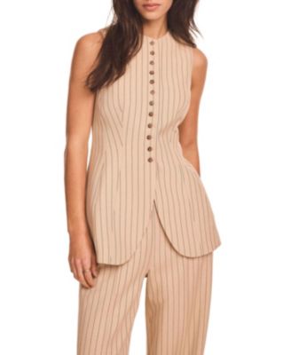 Women's Pinstripe Longline Waistcoat