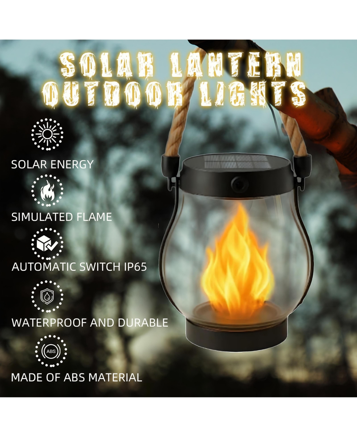 Cushry Solar Lantern Outdoor Lights Large Waterproof Flickering Flame Solar Lantern for Yard Garden Patio Hanging Tabletop Decor (3 Pieces)