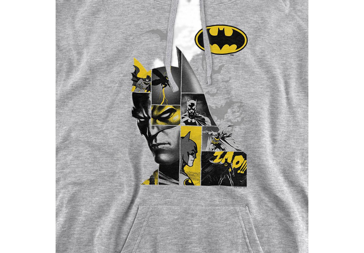 Мужское худи Batman Long Live Graphic Classic-Fit Kangaroo Pocket, цвет: Меланжевый — фото 2