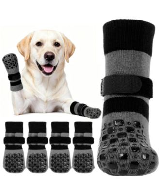 Double-Sided Grip Protective Dog Socks with Adjustable Straps for All Floors