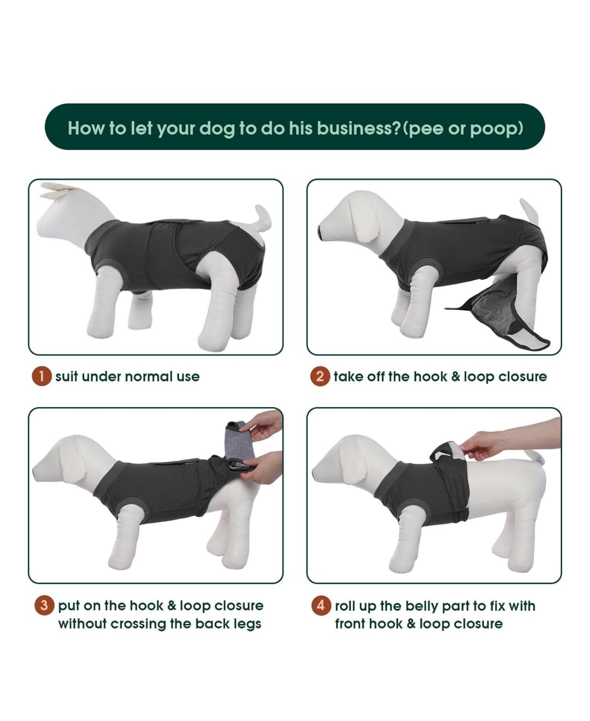 Cotton-Blend Post-Surgery Recovery Bodysuit Onesie for Dogs, E-Collar Alternative