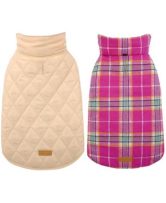 Reversible Waterproof Fleece-Lined Dog Jacket with Leash Access | Cold Weather Coat