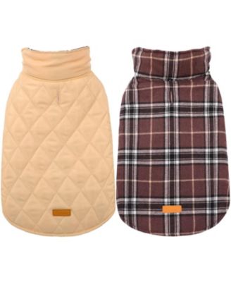 Reversible Waterproof Fleece-Lined Dog Jacket with Leash Access | Cold Weather Coat for Medium Dogs