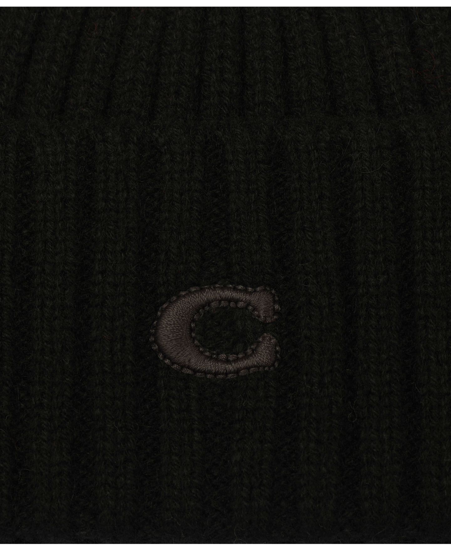 Мужская шапка COACH Cashmere Ribbed Beanie, цвет: Чёрный — фото 4