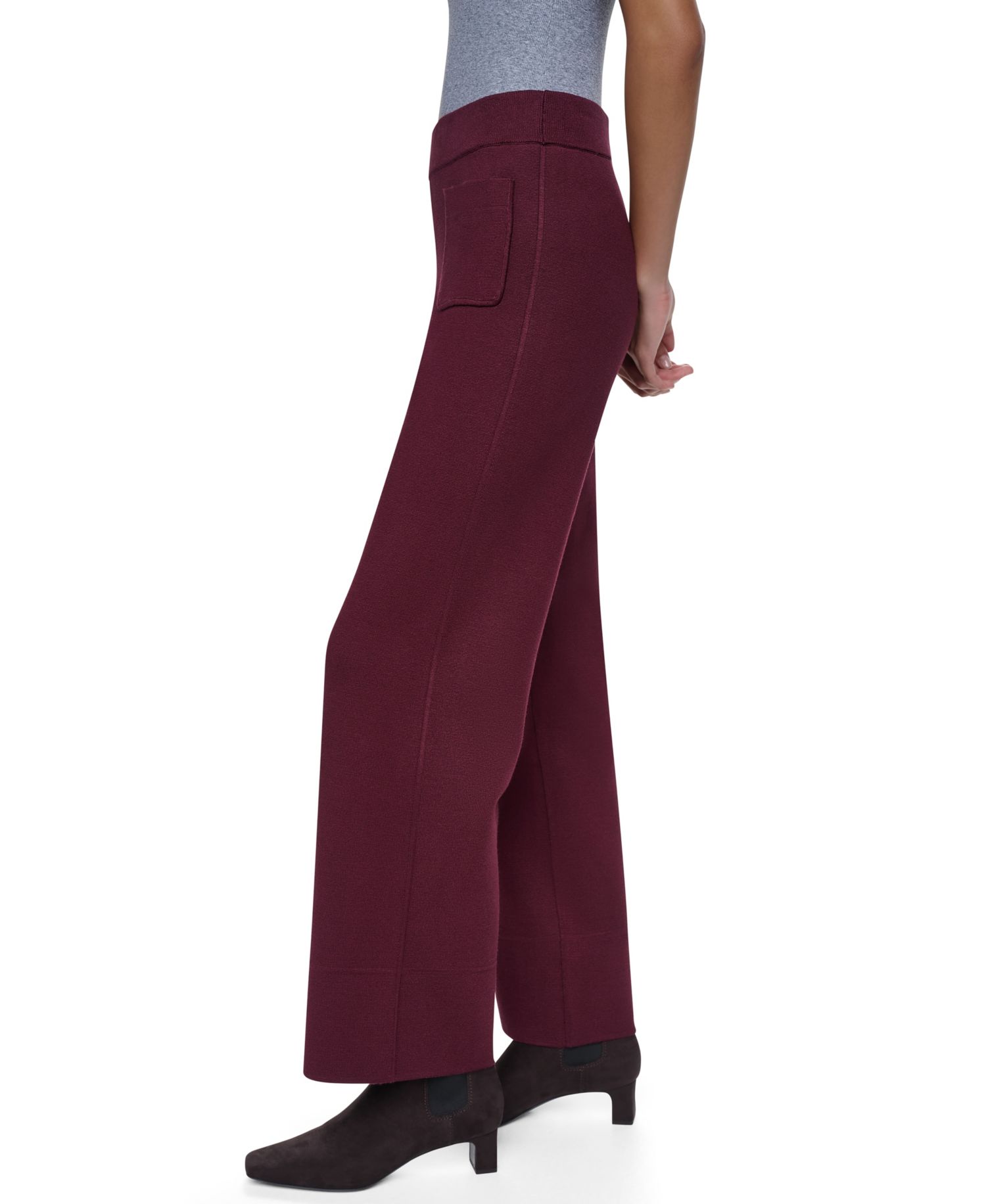 Women's Front Pocket Essentials High-Waisted Wide-Leg Pull-On Pants