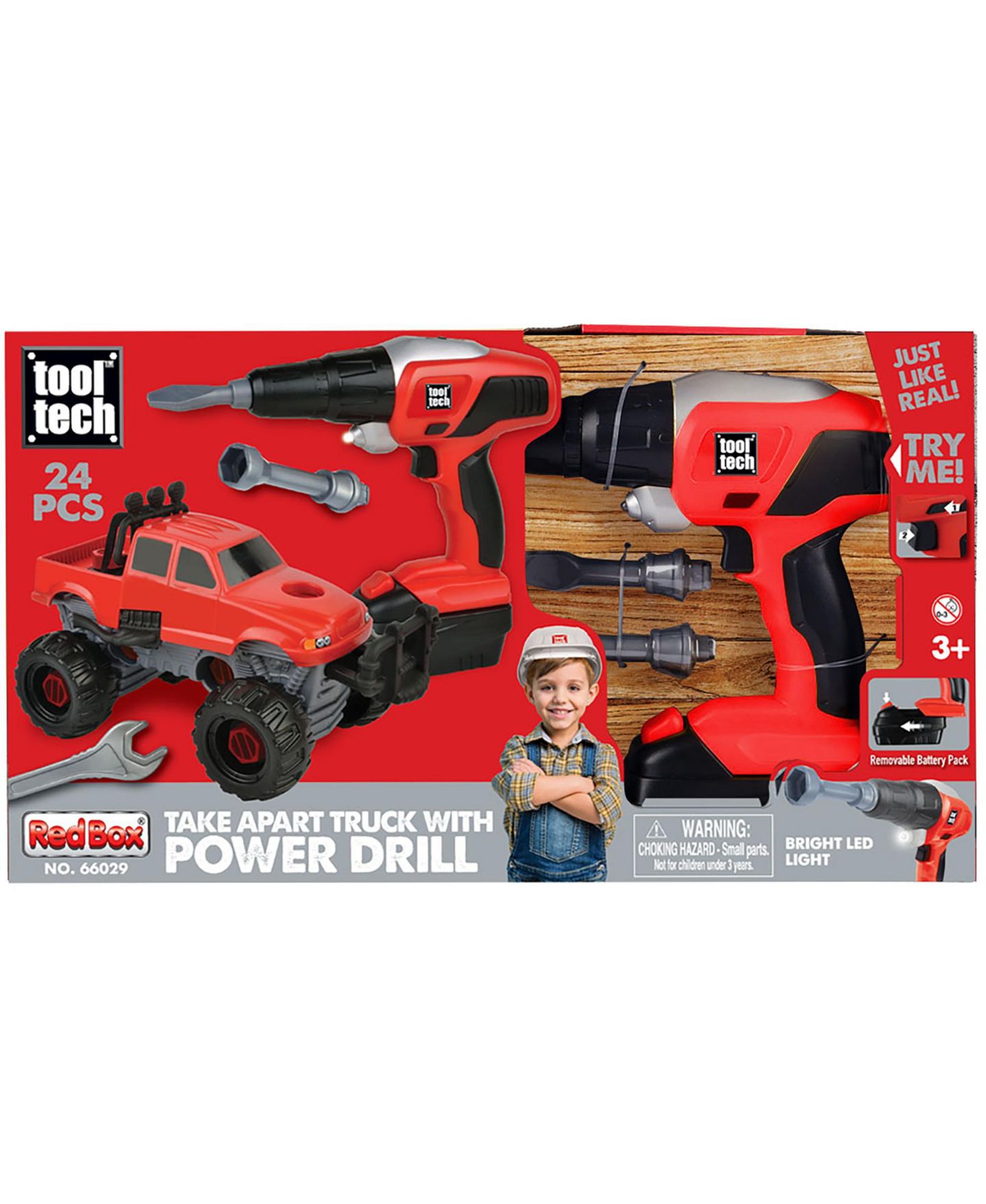 Детский конструктор Red Box Tool Tech Take Apart Truck Battery-Operated 24-Piece Building Set, Ages 3+, цвет: Open Miscellaneous — фото 3