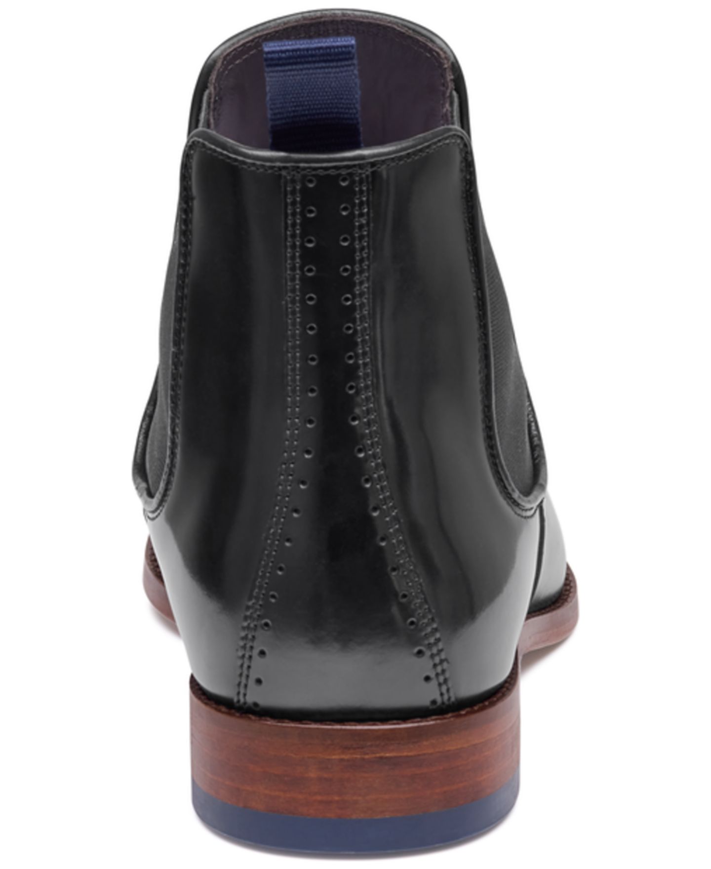 Мужские ботинки Johnston & Murphy Arrister Italian Leather Slip-On Almond-Toe Chelsea, цвет: Чёрный — фото 3
