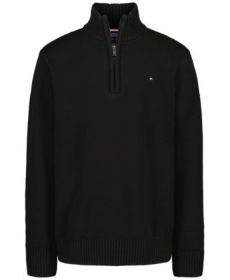 Boys' 8-20 Zipneck Cotton Quarter-Zip Sweater