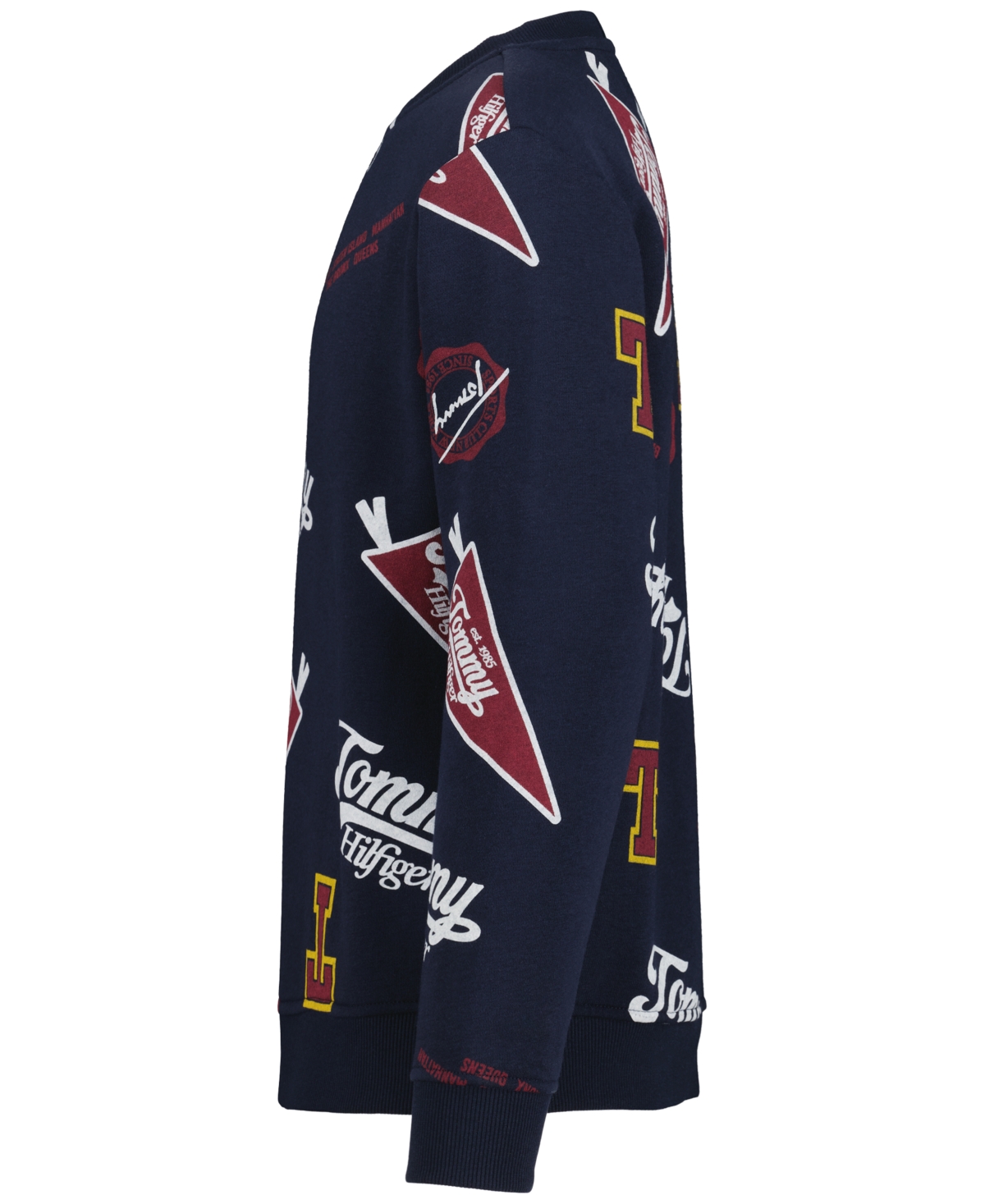 Tommy Hilfiger Boys' 4-20 Collegiate Allover Print Crew Relaxed-Fit Sweatshirt