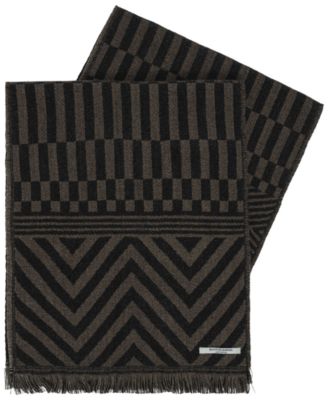 Men's Geometric Fringe Geo Slope Scarf
