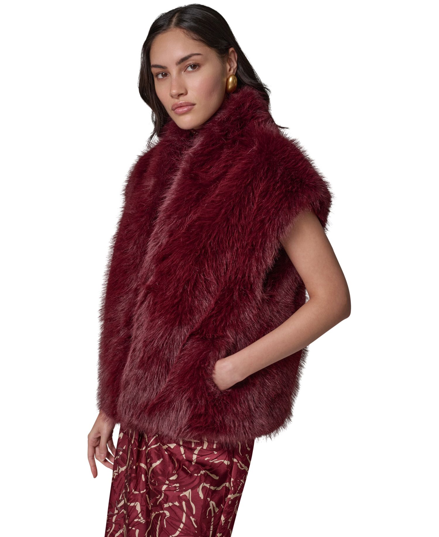 Women's Faux-Fur Sleeveless Vest