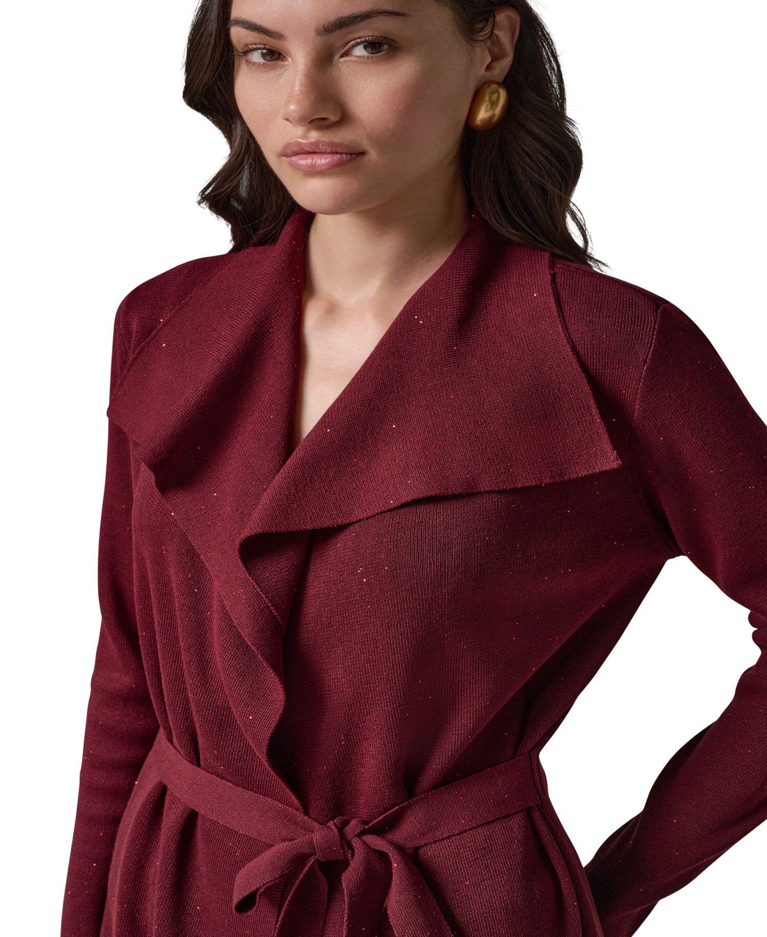 Women's Wrap Long-Sleeve Tie-Front Cardigan