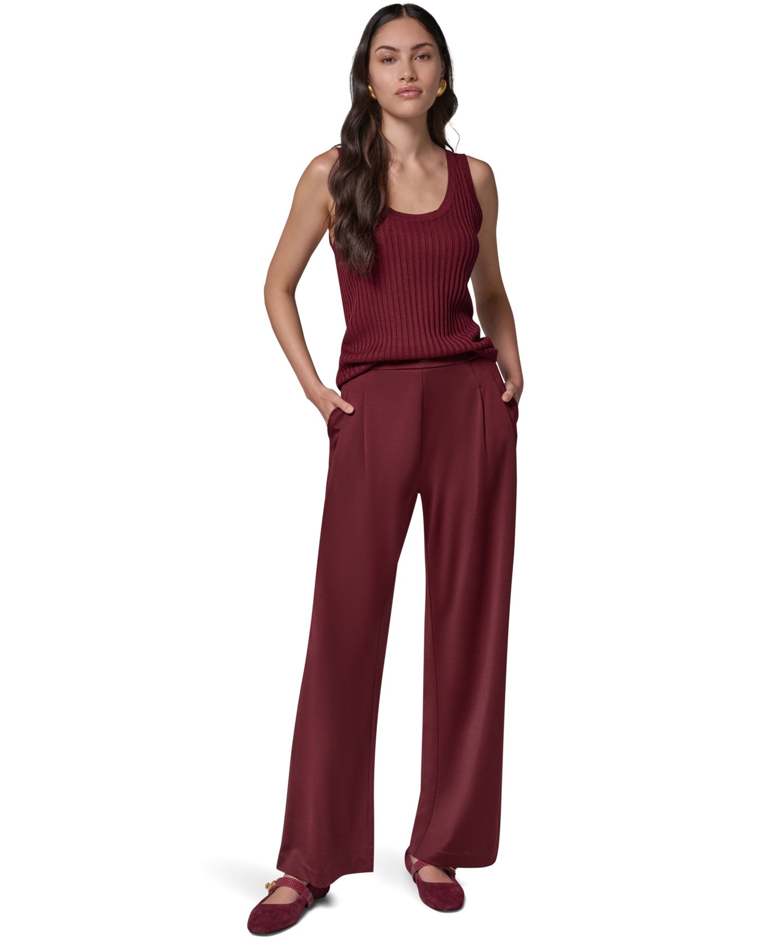 Women's Straight-Leg Pull-On High-Rise Pants