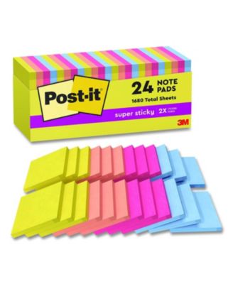 654-24SSJOY-CP Note Pads in Summer Joy Collection Colors, 3"x3", Summer Joy Collection Colors, 70 Sheets/Pad, 24 Pads/Pack