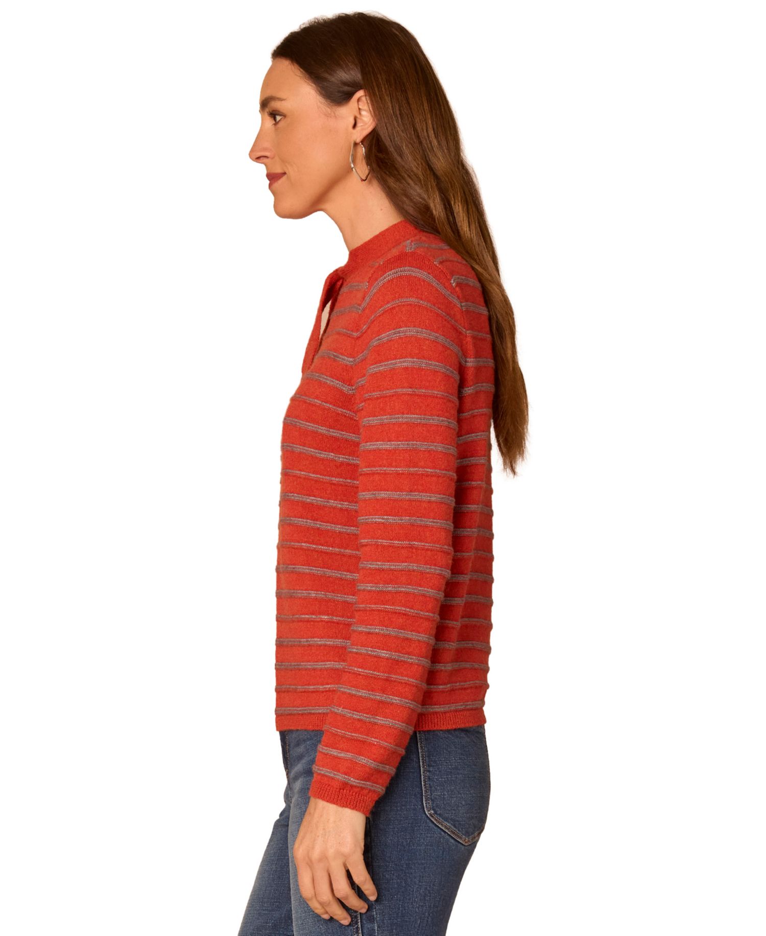 Women's Self-Tie Striped Sweater