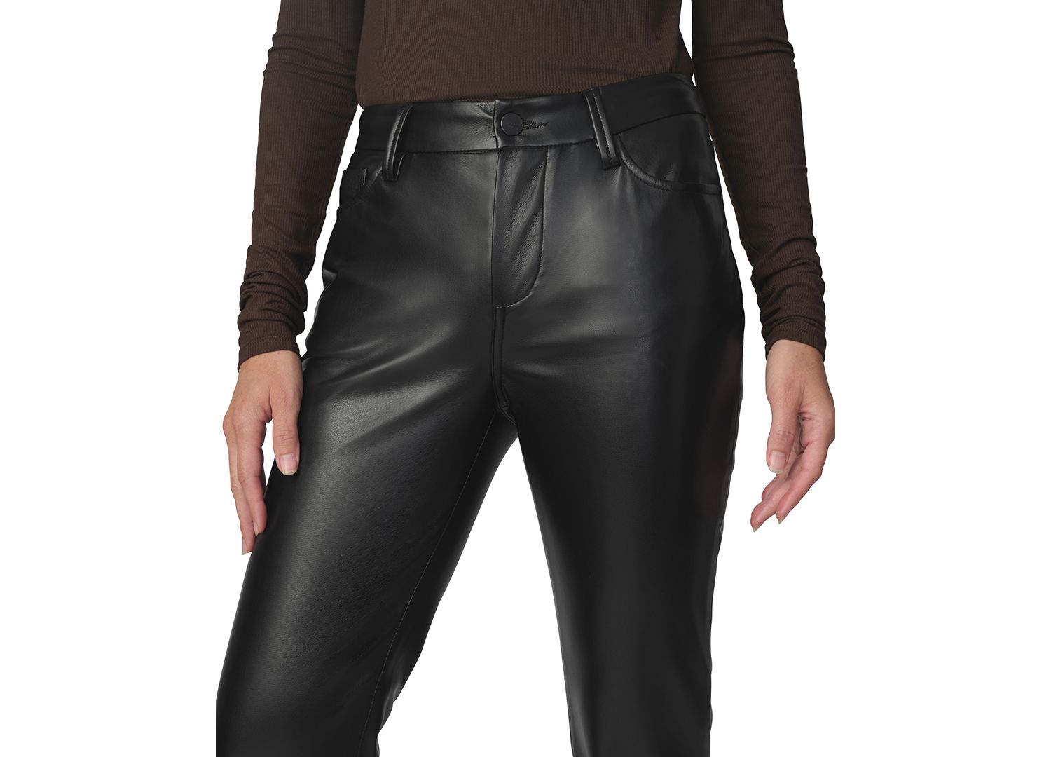 Petite Provocateur High-Rise Bootcut Faux-Leather Pants