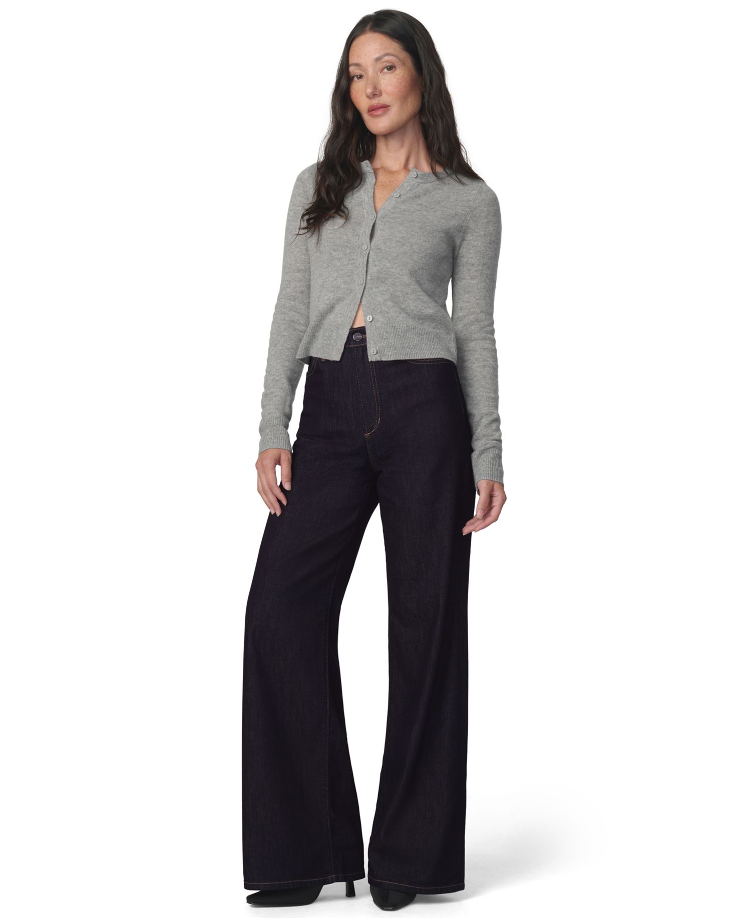 Petite Mia High-Rise Wide-Leg Stretch Jeans