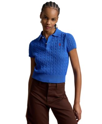 Women's Slim Fit Ribbed Collar Cropped Sweater