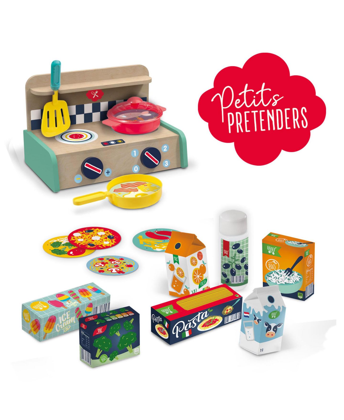 Детские игрушки SES Creative Petits Pretenders Wooden 16-Piece Kitchen Play Set, Ages 3+, цвет: Open Miscellaneous — фото 2