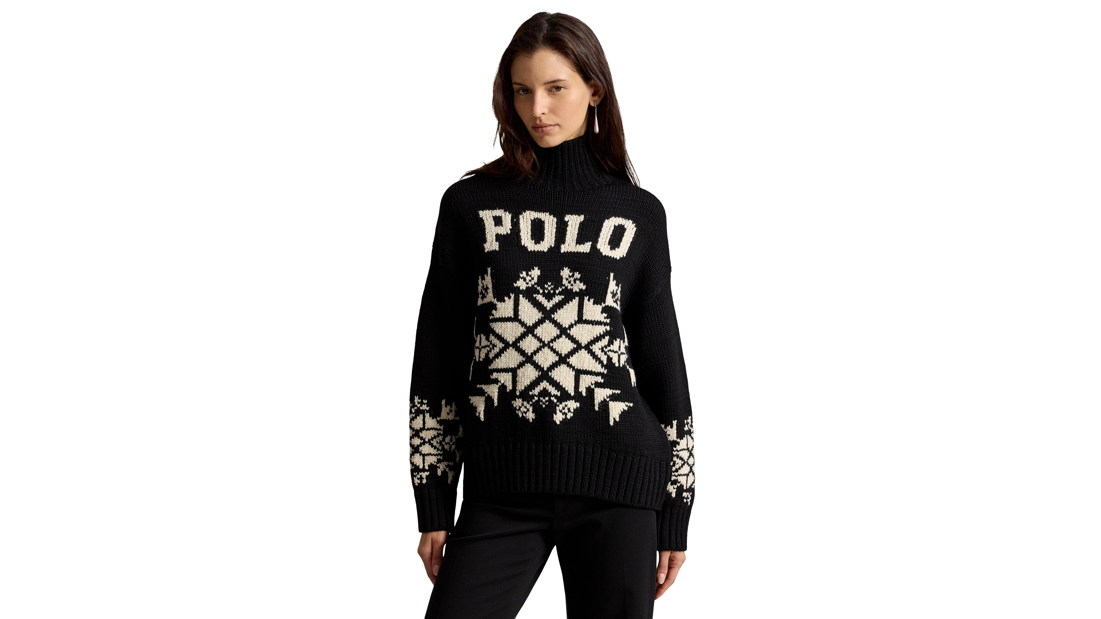 Polo Ralph Lauren Women's Intarsia-Knit Snowflake Wool-Blend Turtleneck Sweater