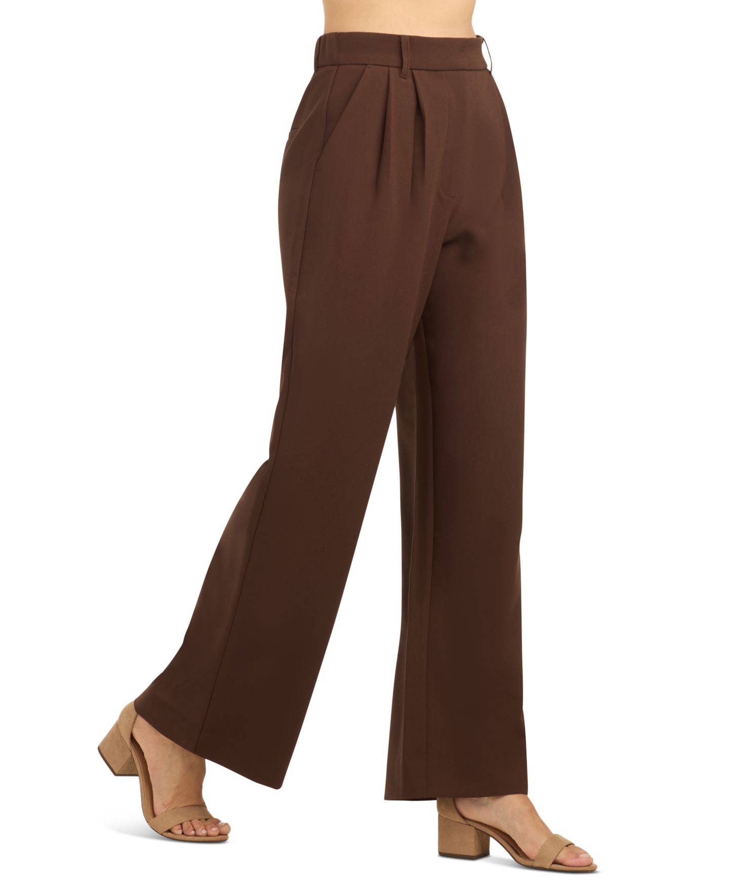 Женские брюки BCX Juniors' Soft-Stretch Pleated Wide-Leg, цвет: Шоколадный — фото 2