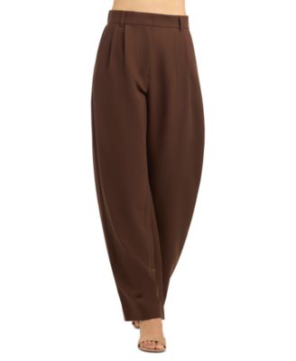 Women's Soft-Stretch Pleated Wide-Leg Pants