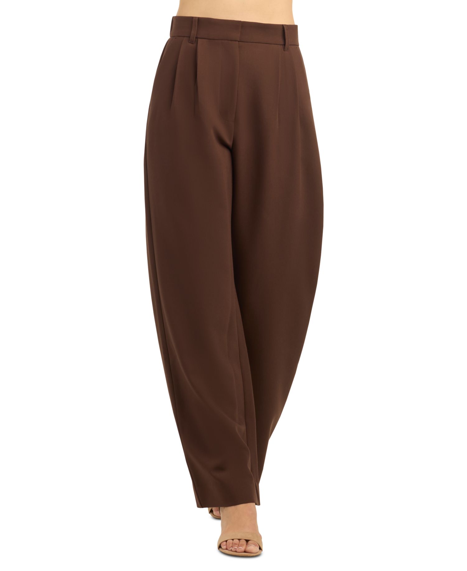 Juniors' Soft-Stretch Pleated Wide-Leg Pants