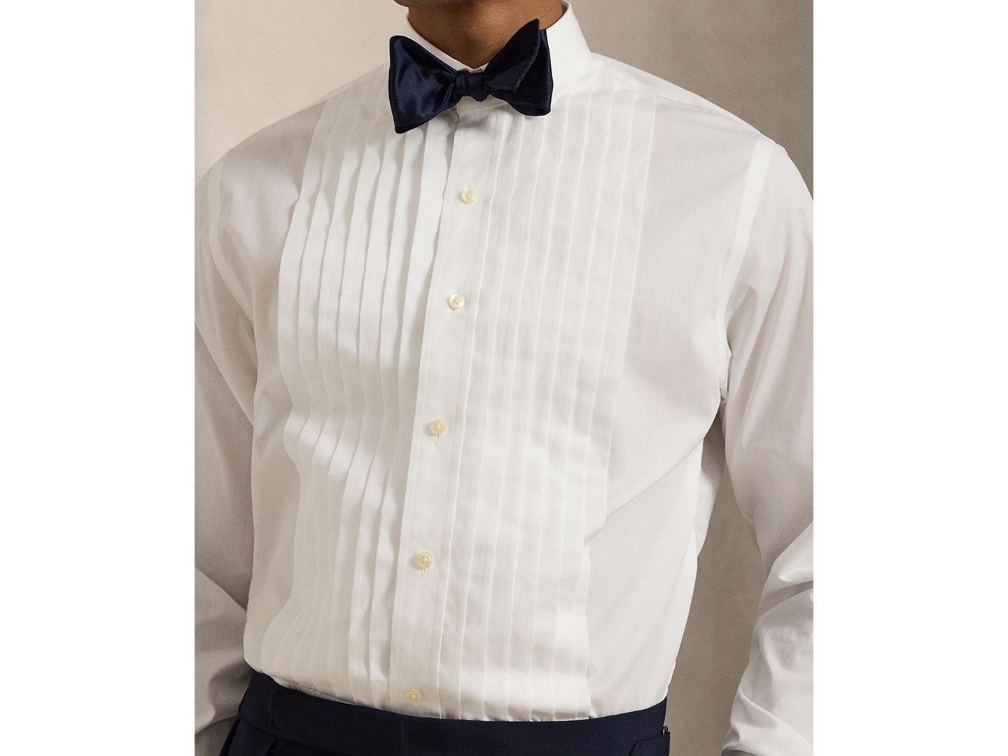 Мужская рубашка Polo Ralph Lauren Classic-Fit Poplin Tuxedo, цвет: Белый — фото 4