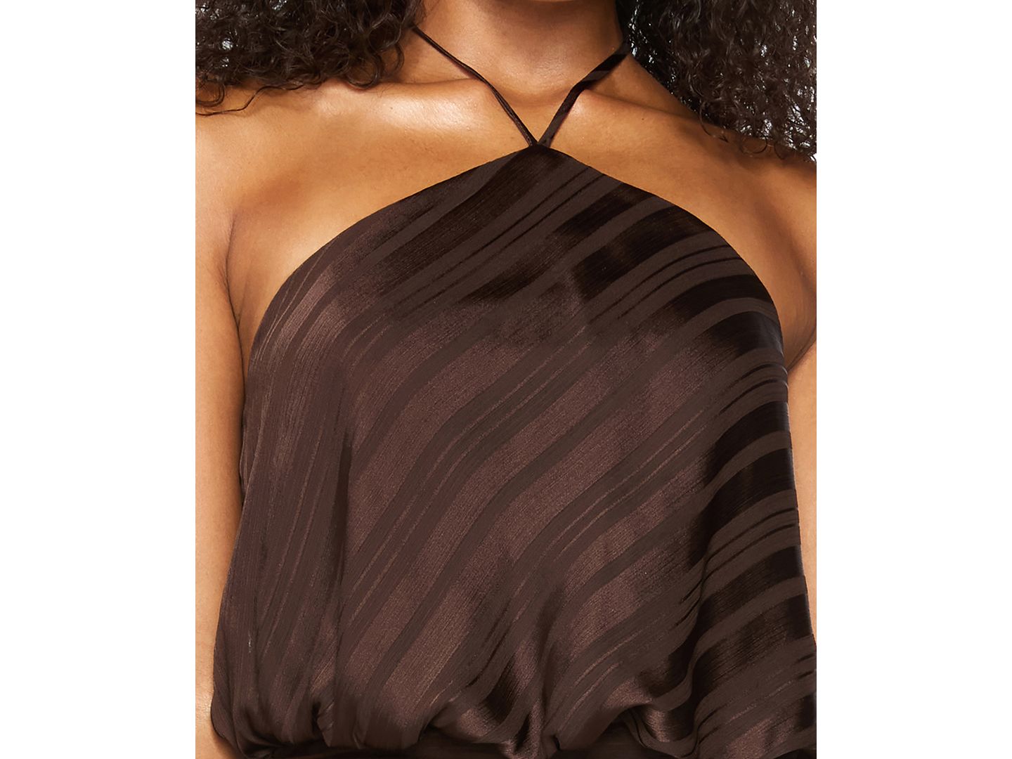 Женское платье Alex & Sophia Juniors' Halter Stripe Chiffon, цвет: Тёмный коричневый — фото 3